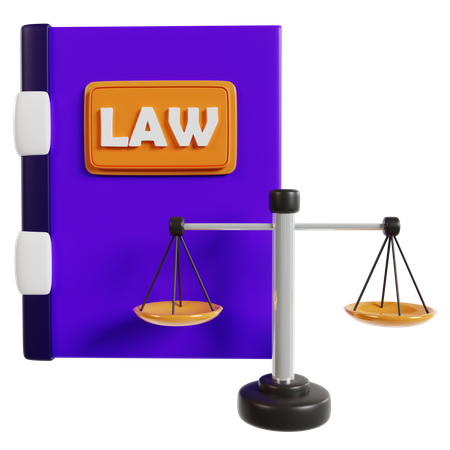 Libro de leyes y escalas de justicia  3D Icon