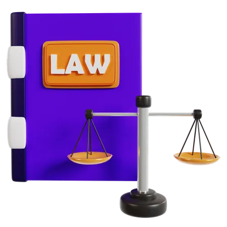 Libro de leyes y escalas de justicia  3D Icon