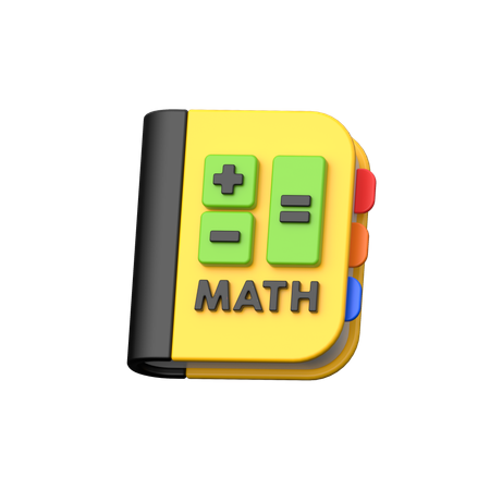 Libro de matemáticas  3D Icon