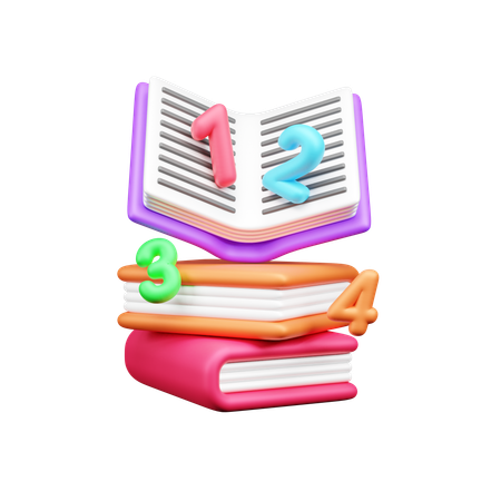 Libro de matemáticas  3D Icon