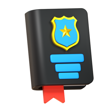 Libro de policia  3D Icon