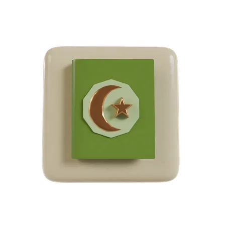 Icono Islamico Al Quran 3D Illustration