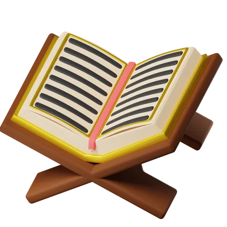 Icono 3 D Del Libro Del Coran Abierto 3D Icon