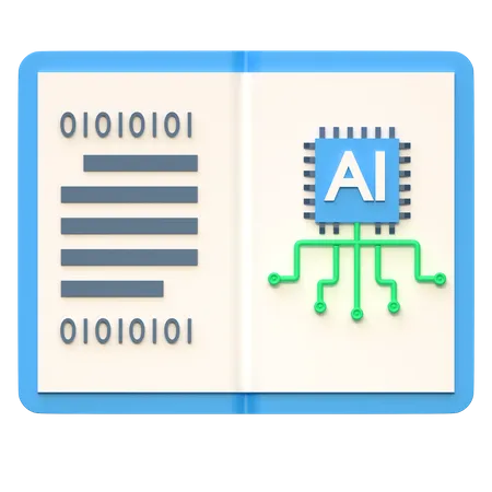 Ilustracion 3 D Del Icono De Inteligencia Artificial De Aprendizaje Automatico De Datos De Ai 3D Icon
