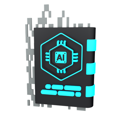 Libro de inteligencia artificial  3D Icon