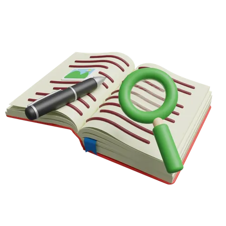 Investigación de libros  3D Icon