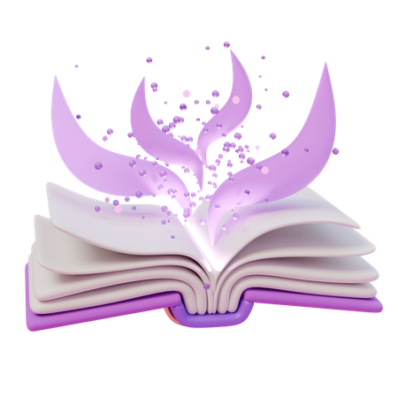 Libro de magia con hechizos.  3D Icon