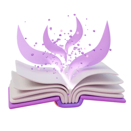 Libro de magia con hechizos.  3D Icon