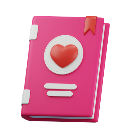 Libro romántico  3D Icon