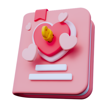 Libro romántico  3D Icon