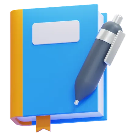 Libro y bolígrafo  3D Icon