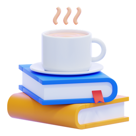 Libro y cafe  3D Icon