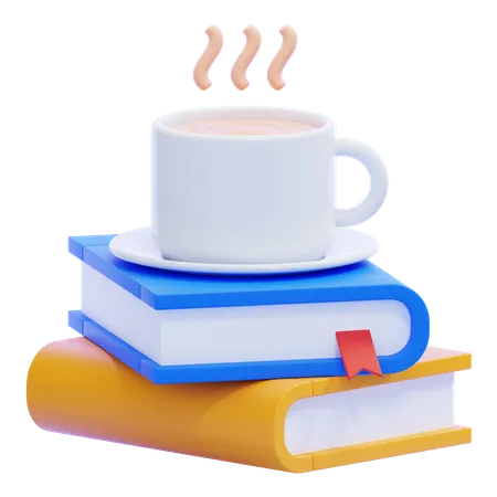 Libro y cafe  3D Icon