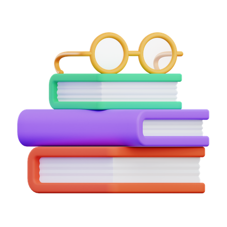 Libro y gafas  3D Icon