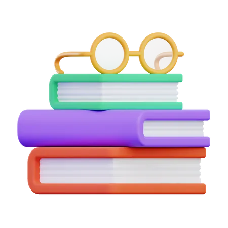 Libro y gafas  3D Icon