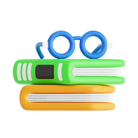 Libro y gafas  3D Icon