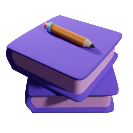 Libro y lápiz  3D Icon