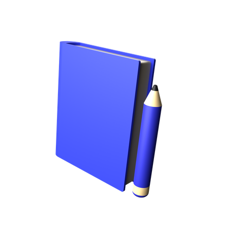 Libro y lápiz  3D Icon