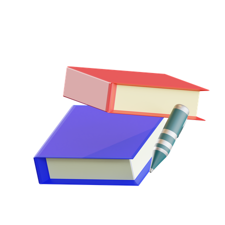 Libro y lápiz  3D Icon