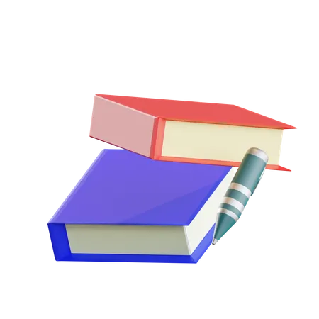 Libro y lápiz  3D Icon