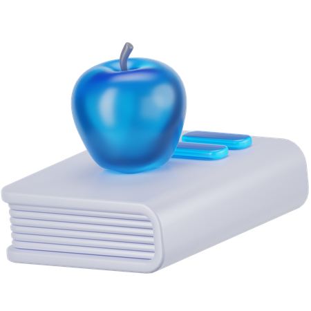 Libro y manzana  3D Icon