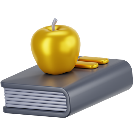 Libro y manzana  3D Icon