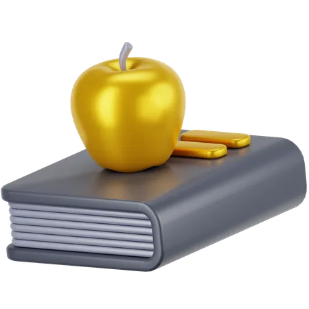 Libro y manzana  3D Icon