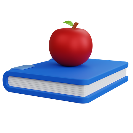 Libro y manzana  3D Icon