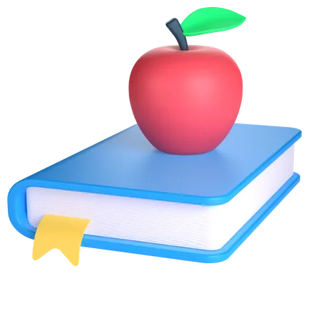 Libro y manzana  3D Icon