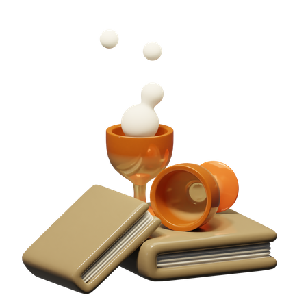 Libro y vaso  3D Icon