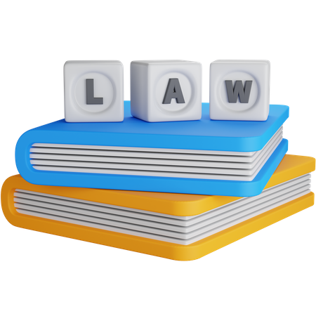 Libros con dados de ley  3D Icon