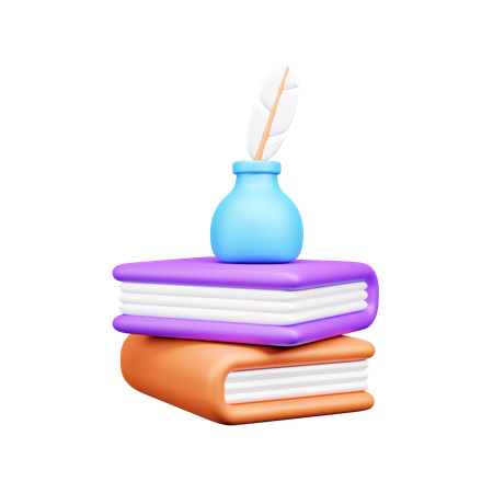 Libros y olla  3D Icon