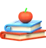 libros y manzana