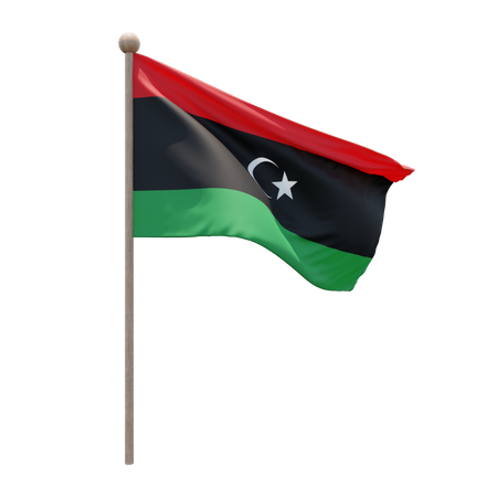 Libya Flagpole 3D Illustration