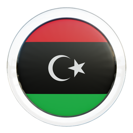 Libya Round Flag 3D Icon