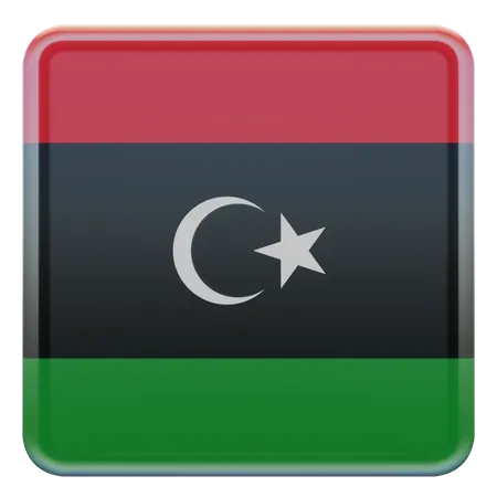 Libya Square Flag  3D Icon