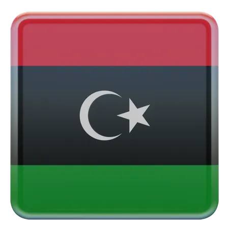 Quadratische Flagge Libyens  3D Icon