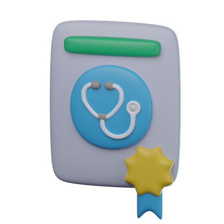 Licencia medica  3D Icon