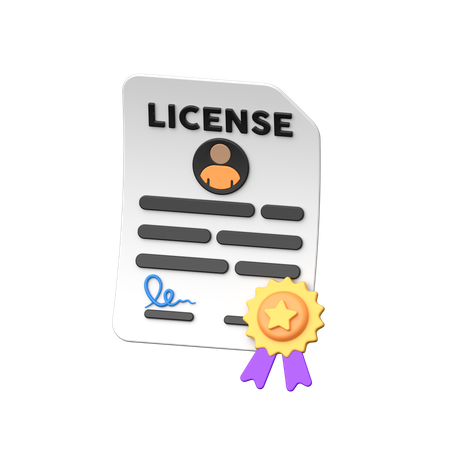 License  3D Icon