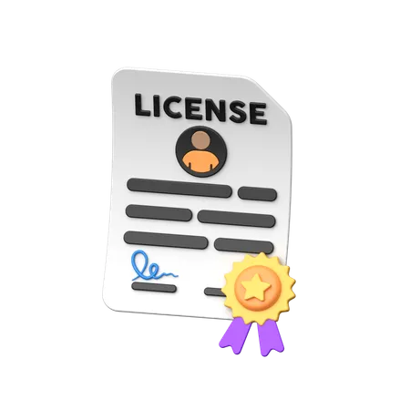 License  3D Icon