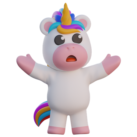 Licorne confuse  3D Illustration