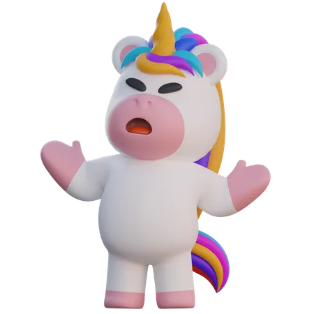 Licorne en colère  3D Illustration