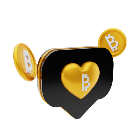 Liebe bitcoin  3D Illustration