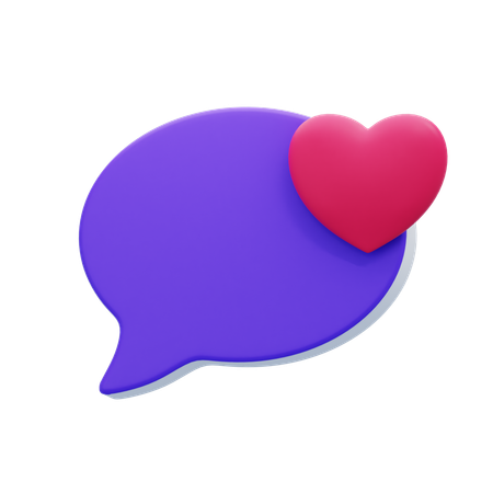 Liebe Chat-Blase  3D Icon