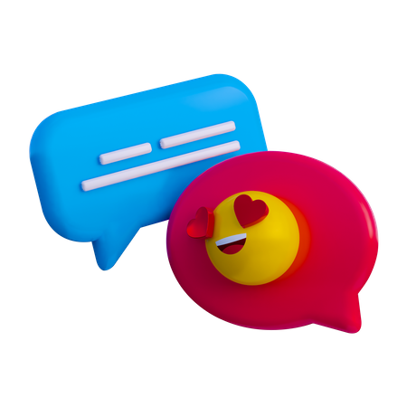 Liebes-Chat-Emoji  3D Illustration