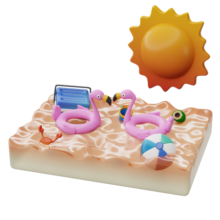 Liebe im Sommer  3D Illustration