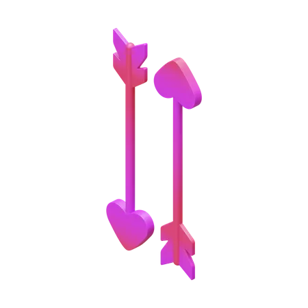 Isometrisches 3 D Renderelement Mit Valentinstagspfeilen Passend Zum Thema Valentinstag 3D Icon