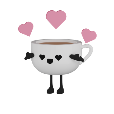 Kaffeetasse, Charakter  3D Icon