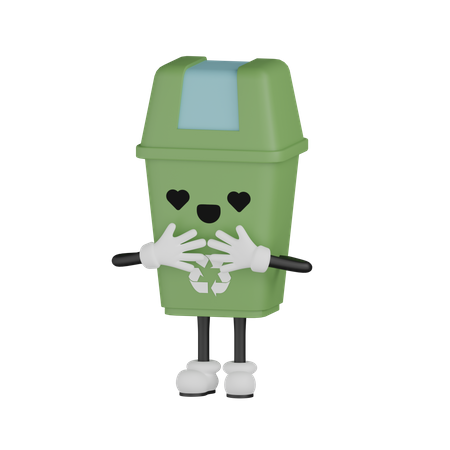 Liebevoller Mülleimer  3D Icon