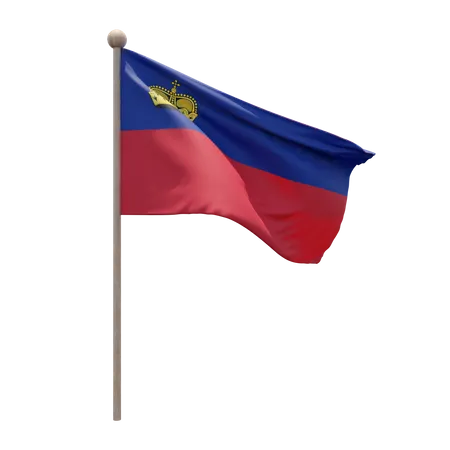Liechtenstein Flag Pole  3D Flag